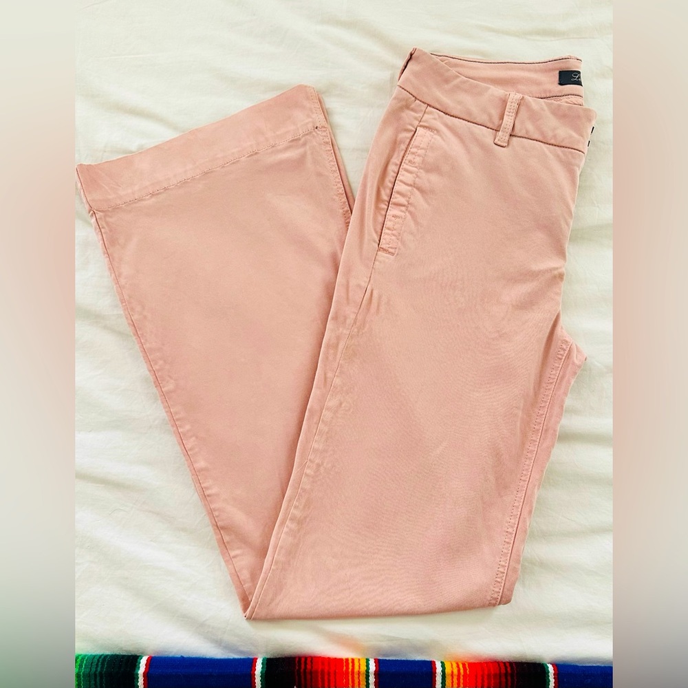 Anthropologie Level 99 Wide Leg / Flare Blush Pink  Trousers Sz 27